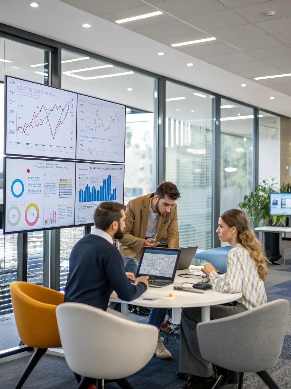 A dynamic image showcasing AI-powered marketing tools analyzing customer data and creating personalized marketing campaigns, representing dBlytics' AI solutions for sales and marketing.